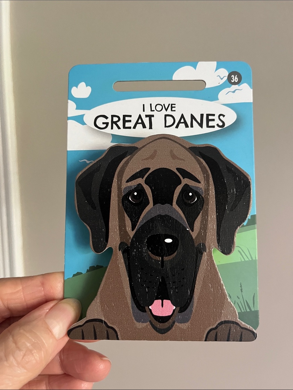 Pet & Critter I LOVE GREAT DANES Wooden Bag Clip, Fridge Magnet NWT